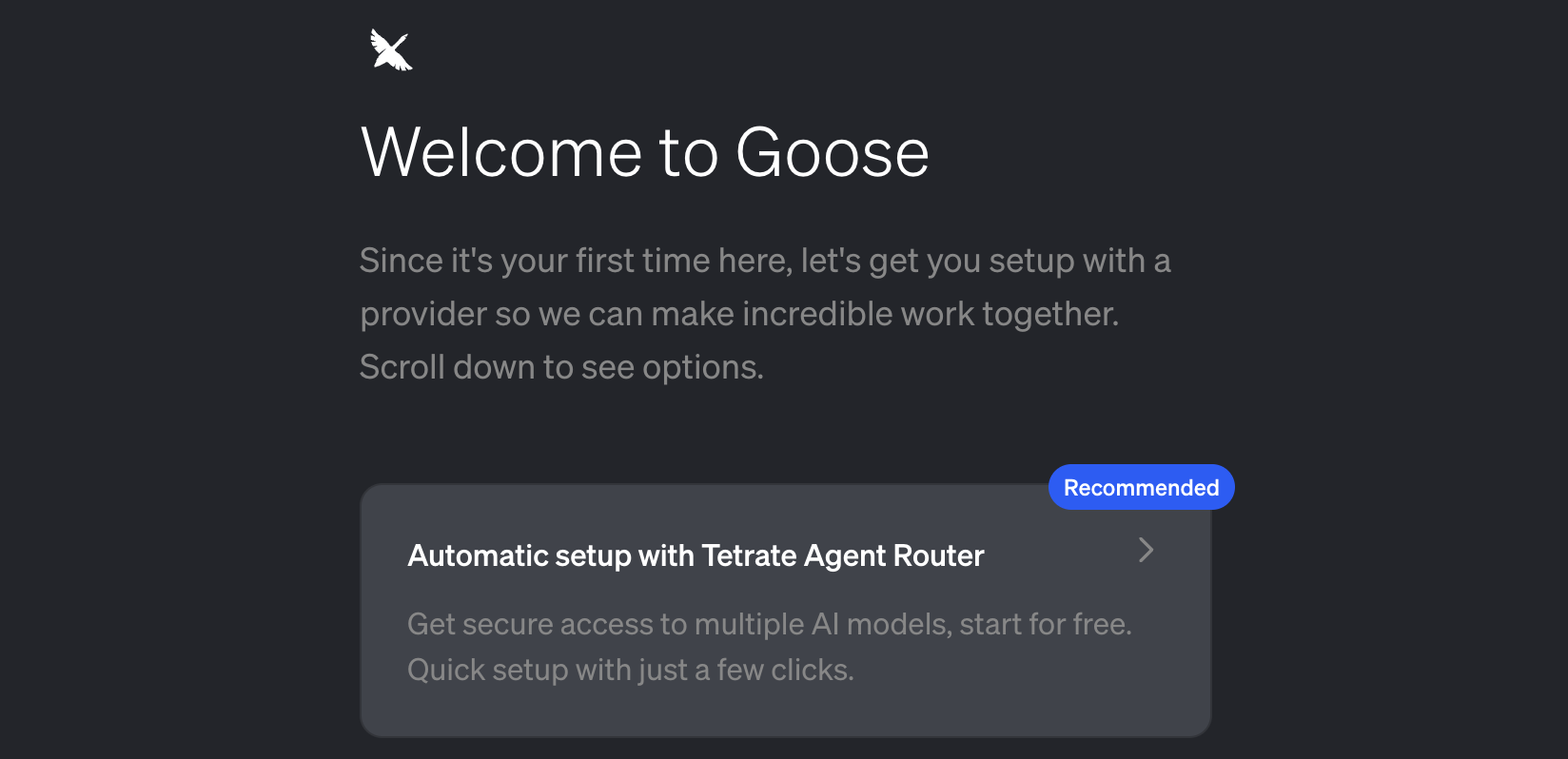 Tetrate Agent Router Service in Goose provider selection