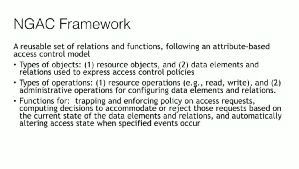 NGAC Framework 