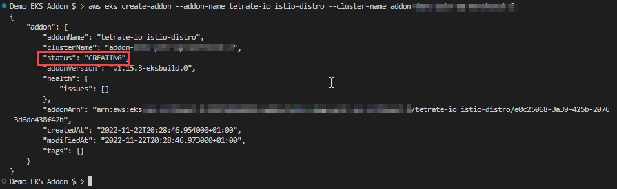 Deploy the TID add-on to EKS cluster