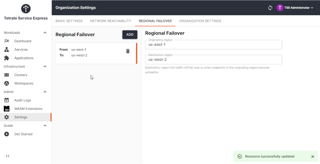 Multi-cluster traffic failover Monitoring and Management